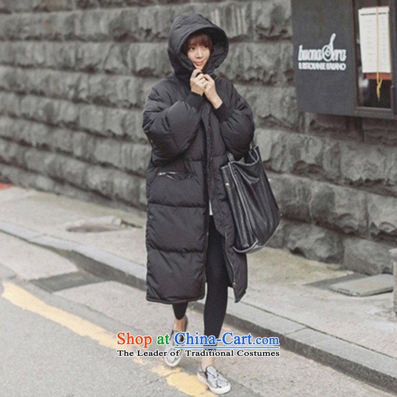 The water of the cotton coat female 2015 autumn and winter new Korean thick warm in the thin long graphics Sau San jacket, black girl. M. coat of water Love , , , shopping on the Internet