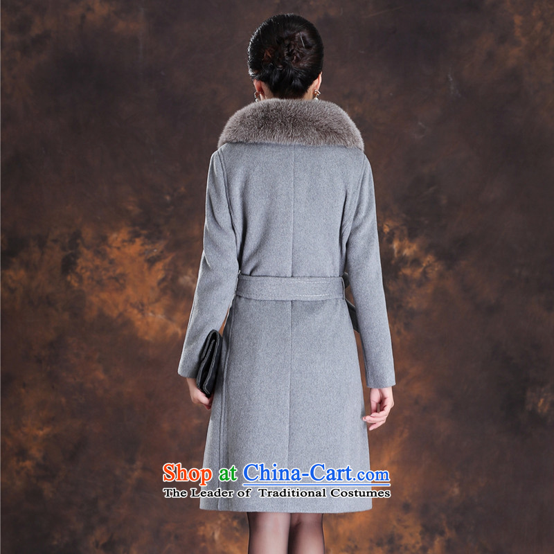 The former Yugoslavia autumn dreams 2015 new women's winter Western Wind stylish commuter wild fox gross for video thin long-sleeved wool cashmere overcoat female A39-580? gray autumn dreams of the former Yugoslavia XL, , , , shopping on the Internet