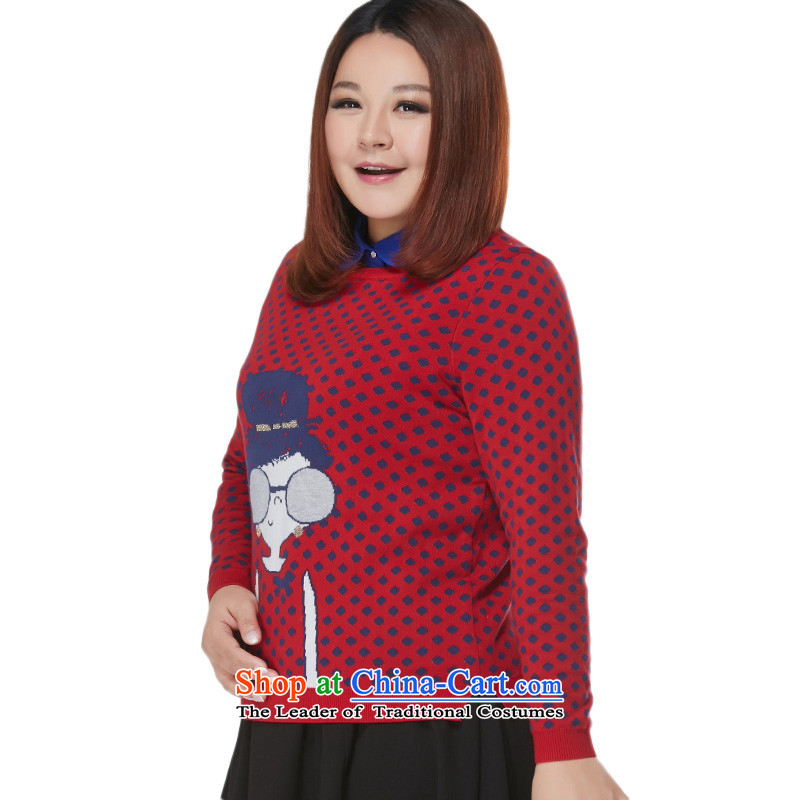 Msshe xl women 2015 new winter clothing cotton round-neck collar cartoon sweater pullovers 10641 Large red 4XL, Susan Carroll, the poetry Yee (MSSHE),,, shopping on the Internet