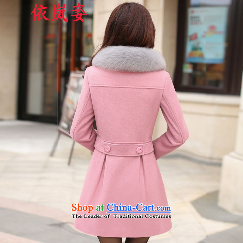 In accordance with the proposals for winter 2015 Gigi Lai new women's stylish girl in gross? jacket long temperament elegant beauty video thin hair? female jacket coat pink black hair , L, in accordance with the proposals for a variety of online shopping