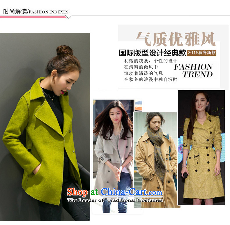 Wooden Geun-hye 2015 autumn and winter new lapel shirt wild minimalist short, long-sleeved Sau San video thin single row clip hair? female 1718 Gold and coat M/160(84a) picture, prices, brand platters! The elections are supplied in the national character of distribution, so action, buy now enjoy more preferential! As soon as possible.