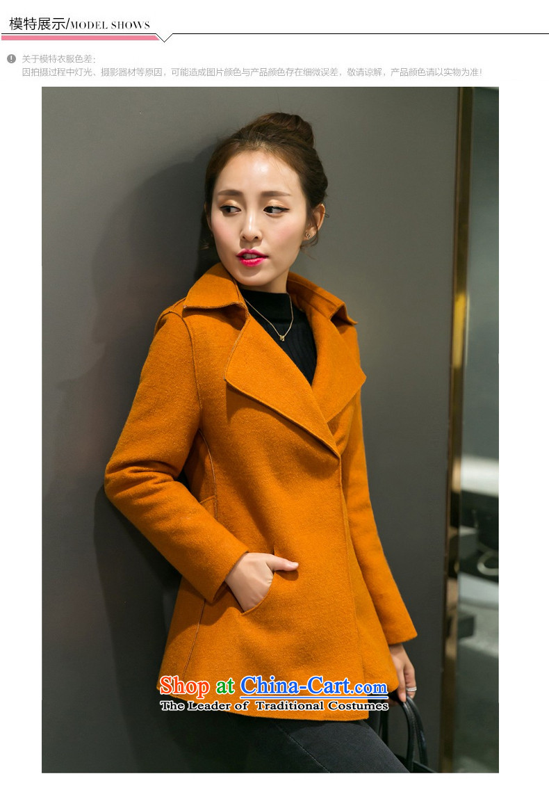 Wooden Geun-hye 2015 autumn and winter new lapel shirt wild minimalist short, long-sleeved Sau San video thin single row clip hair? female 1718 Gold and coat M/160(84a) picture, prices, brand platters! The elections are supplied in the national character of distribution, so action, buy now enjoy more preferential! As soon as possible.
