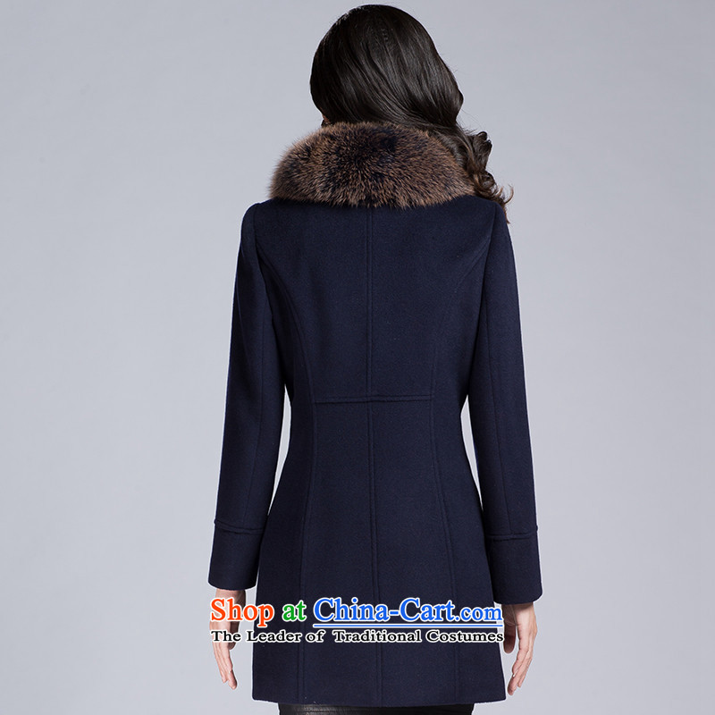 The autumn and winter Sau San Video 1485#2015 thin long-sleeved temperament solid color navy blue jacket? Gross , L-yi-yeon , , , shopping on the Internet