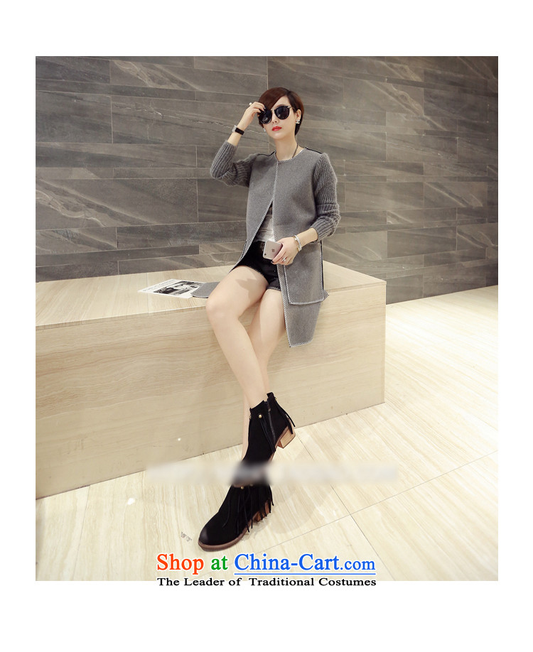 1486#2015 autumn and winter lady knitted cuffs jacket coat? gross Sau San gray M picture, prices, brand platters! The elections are supplied in the national character of distribution, so action, buy now enjoy more preferential! As soon as possible.