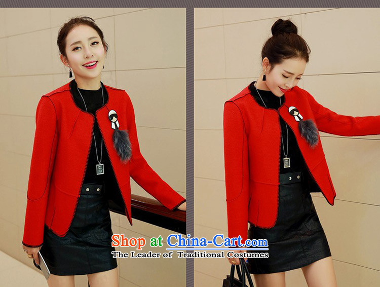 Song Gentlewoman  2015 autumn and winter new small wind round-neck collar short-gross jacket female long-sleeved wool?? coats aristocratic red XL Photo, prices, brand platters! The elections are supplied in the national character of distribution, so action, buy now enjoy more preferential! As soon as possible.