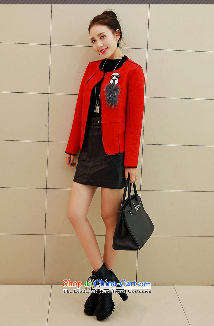 Song Gentlewoman  2015 autumn and winter new small wind round-neck collar short-gross jacket female long-sleeved wool?? coats aristocratic red XL Photo, prices, brand platters! The elections are supplied in the national character of distribution, so action, buy now enjoy more preferential! As soon as possible.