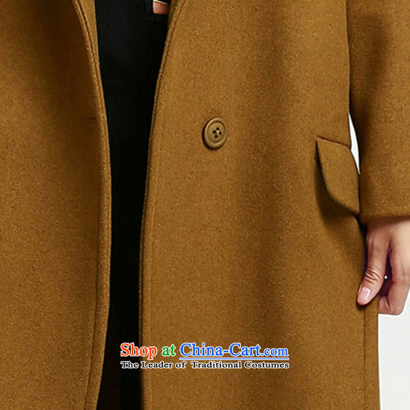 Hyatt Grand Hyatt fault and 2015 winter clothing new-long winter jackets for larger female Korean female faculty sum fashion to increase gross female coat? 1153 Orange red , L, Yuet-yue and shopping on the Internet has been pressed.