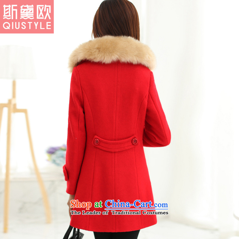 The Doi OSCE gross? 2015 winter coats female new Korean Sau San thick a wool coat girl in long red m,qiustyle,,, 5,172 shopping on the Internet