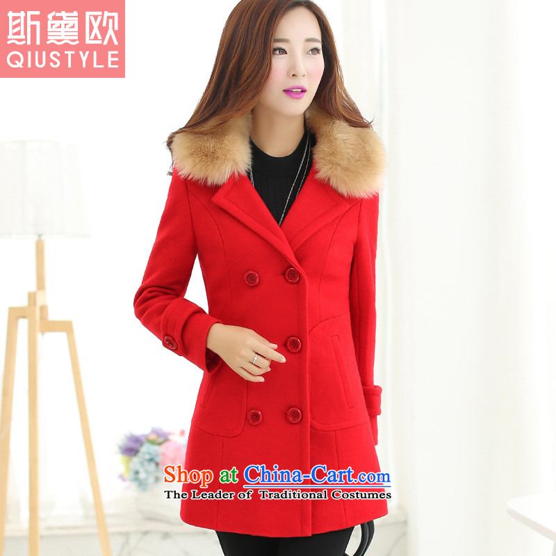 The Doi OSCE gross? 2015 winter coats female new Korean Sau San thick a wool coat girl in long red m,qiustyle,,, 5,172 shopping on the Internet