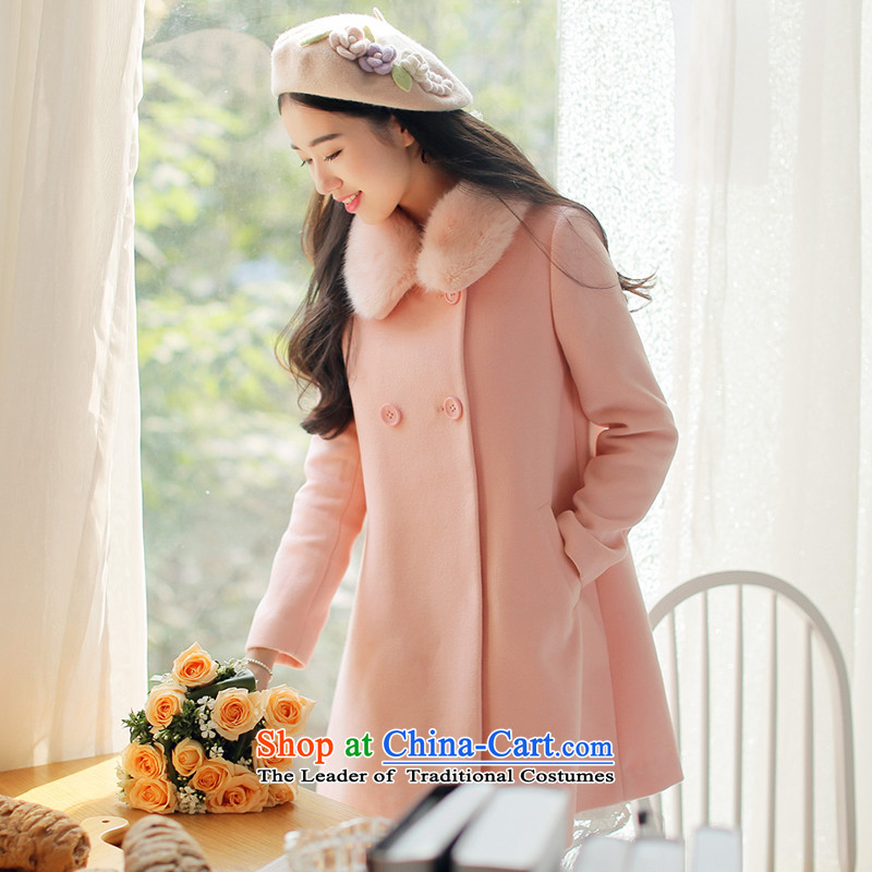 Wood home .2015 winter clothing new date of Sweet child for double-removable for A relaxd Maomao large gross? 15 December pink jacket sunrise S,MUMU HOME,,, goods shopping on the Internet