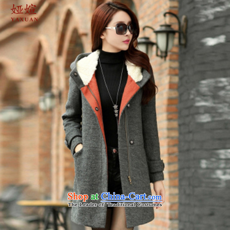 Ah-tsu? 2015 Autumn coats new for women in the thick Korean long coats gross?? jacket female autumn D002 Gray L, Ah-tsu , , , shopping on the Internet