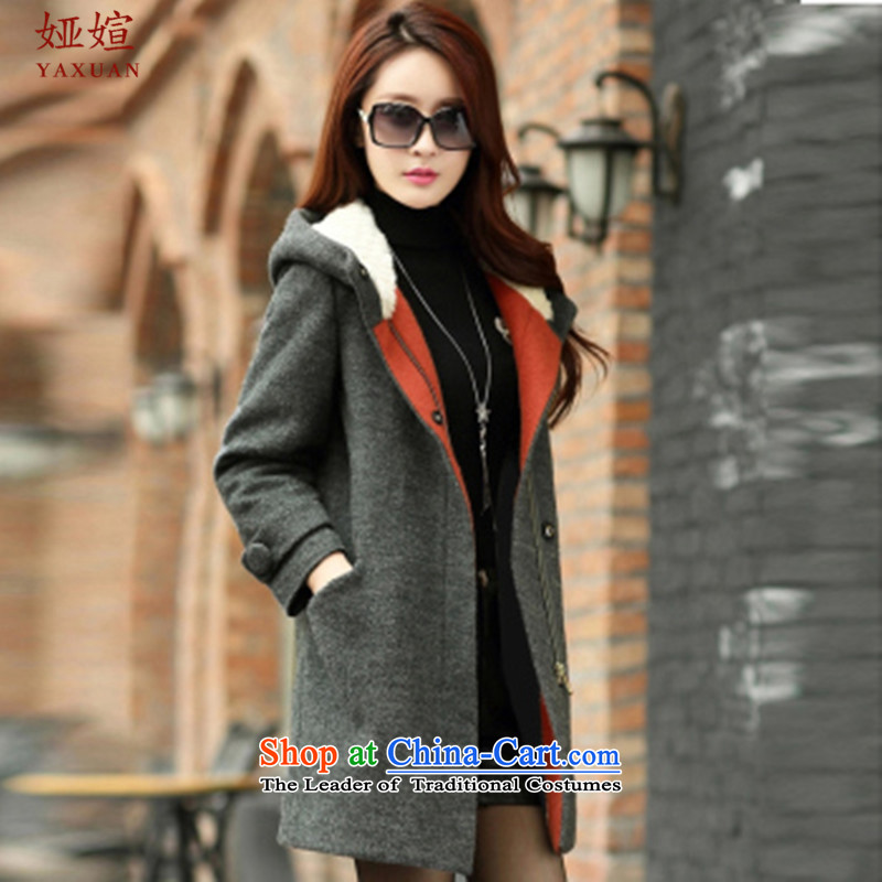 Ah-tsu? 2015 Autumn coats new for women in the thick Korean long coats gross?? jacket female autumn D002 Gray L, Ah-tsu , , , shopping on the Internet