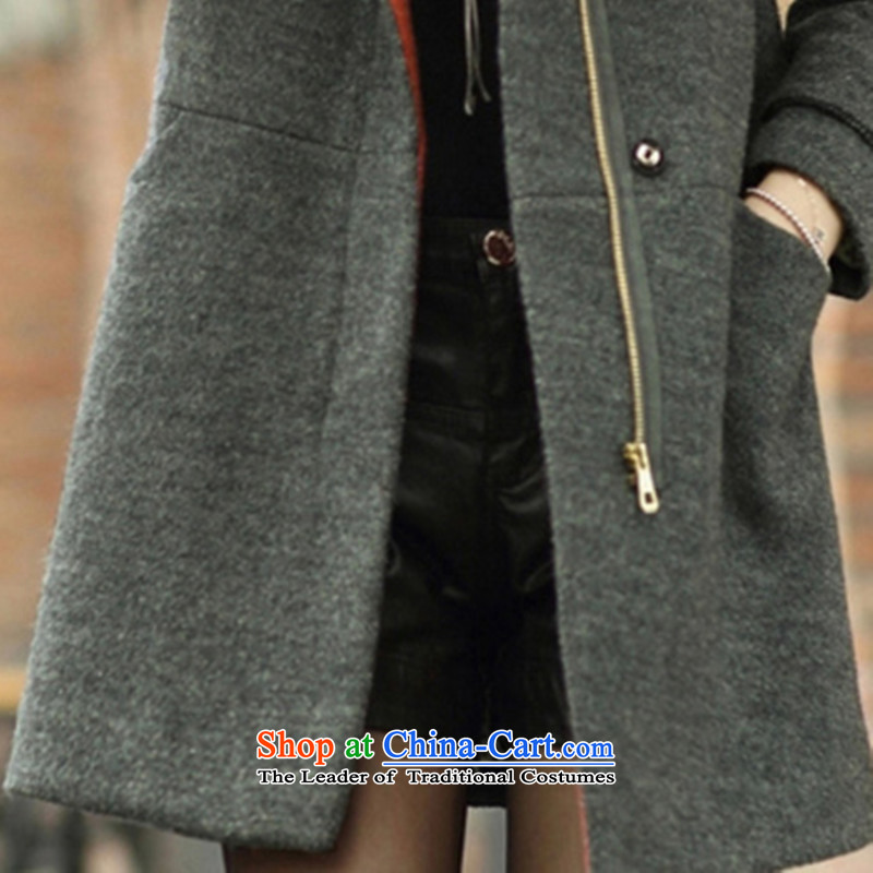Ah-tsu? 2015 Autumn coats new for women in the thick Korean long coats gross?? jacket female autumn D002 Gray L, Ah-tsu , , , shopping on the Internet