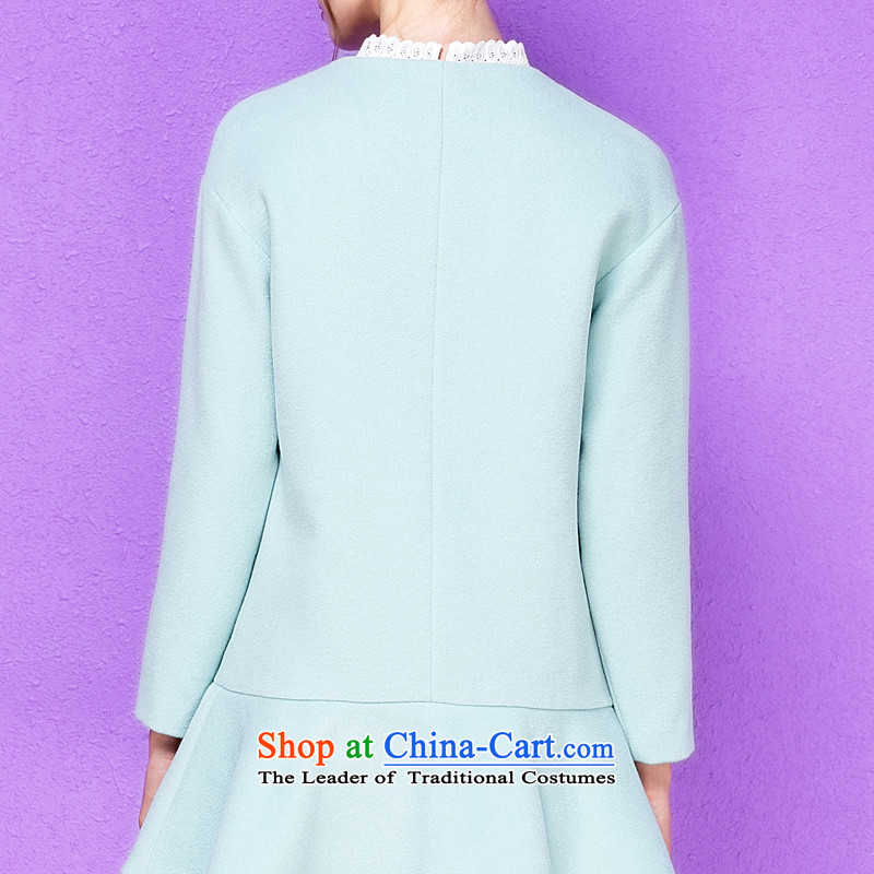The Secretary for Health-care 2015 Ms. OSCE winter new stylish long-sleeved Washable Wool embroidery nail pearl billowy flounces gross? 10118 mint green s,olrain,,, jacket shopping on the Internet