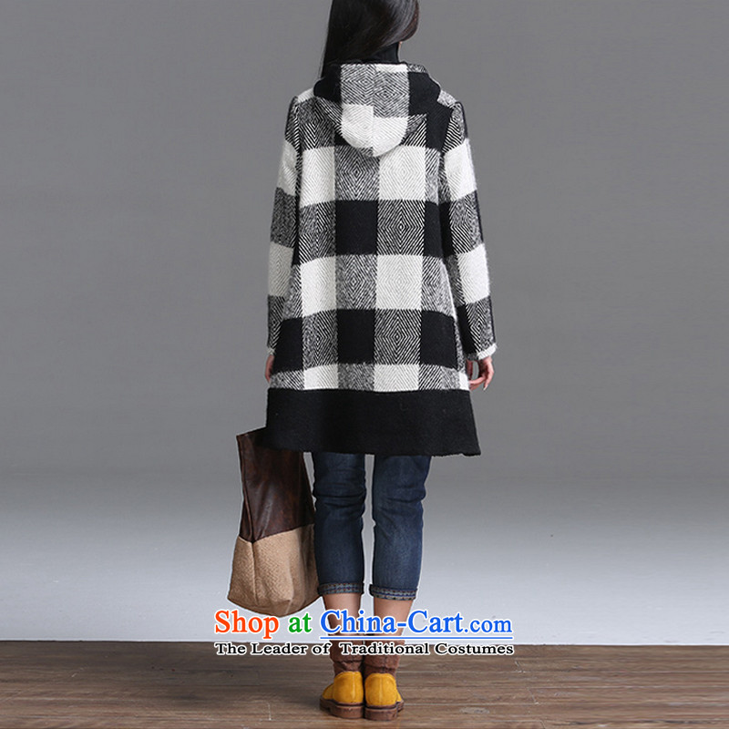 Large loose clothing and equipment gross jacket compartments with cap? a wool coat female black , L, equipment (PUYI YI APPAREL) , , , shopping on the Internet