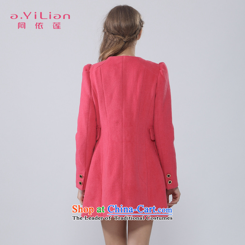 Aida 2015 Winter New Lin pure color wild temperament elegant beauty Foutune of thin coat of video? CA44197422 wool coat Western Red , L, Aida Lin (A.YILIAN) , , , shopping on the Internet
