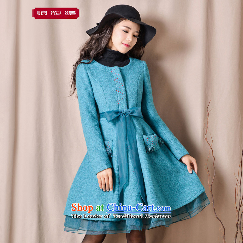 Fireworks Hot Winter 2015 new long-sleeved blouses and large amount of Sau San +339-222-1040 beads? jacket, blue?S pre-sale