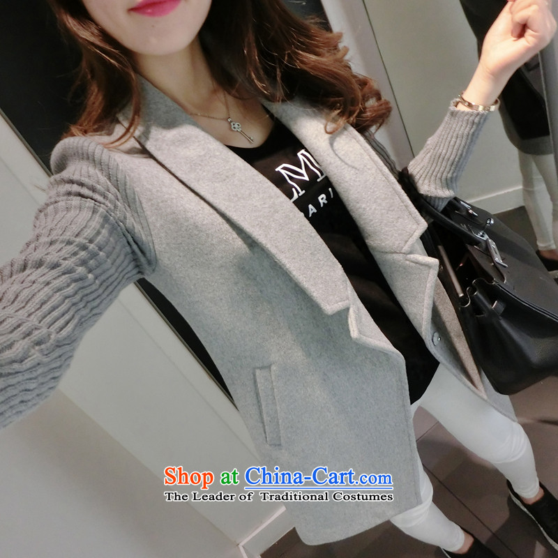 Load the new beauty autumn a wool coat Korean leisure spring and autumn gross girls jacket? long for women 1811 gray S, Kano KANUOSIQI Ki (Cisco) , , , shopping on the Internet