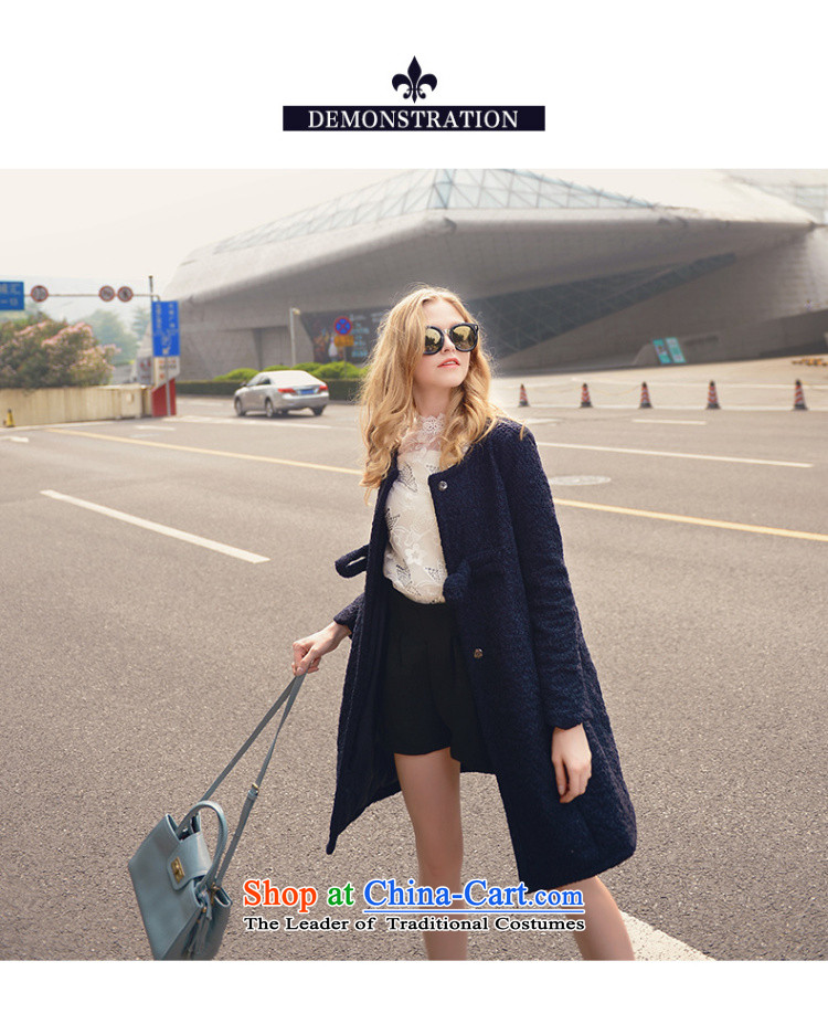 Use Show New Winter 2015 round-neck collar single row detained a wool coat stylish Sau San? Women's jacket gross Dark Blue M picture, prices, brand platters! The elections are supplied in the national character of distribution, so action, buy now enjoy more preferential! As soon as possible.