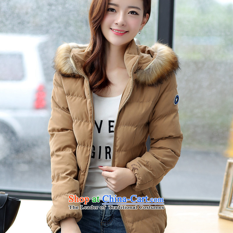 2015 Autumn and winter new Korean female large Fat MM wild beauty fashion Short thin, feather cotton coat thick sister thick plus is thick with cap female black 4xl recommendations robe 175-200, yet (BIAOSHANG biao) , , , shopping on the Internet