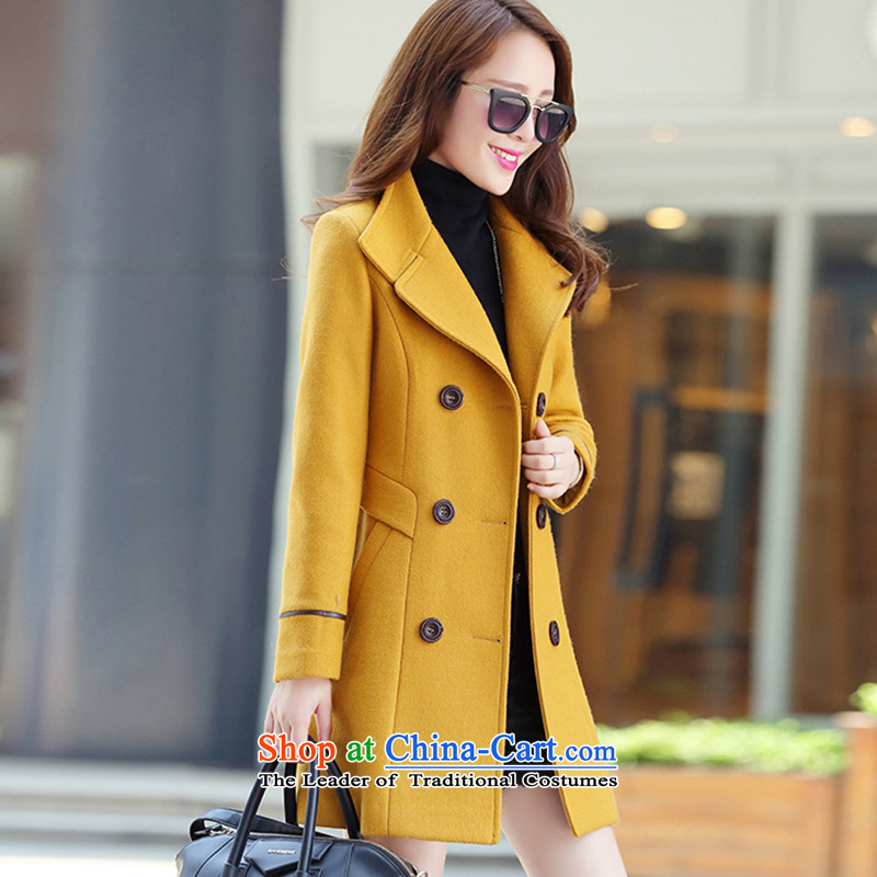 The autumn and winter new Korean version in Sau San long double-wool a wool coat women's gross? 8859 wine red jacket female XXXL, KANO KANUOSIQI Ki (Cisco) , , , shopping on the Internet