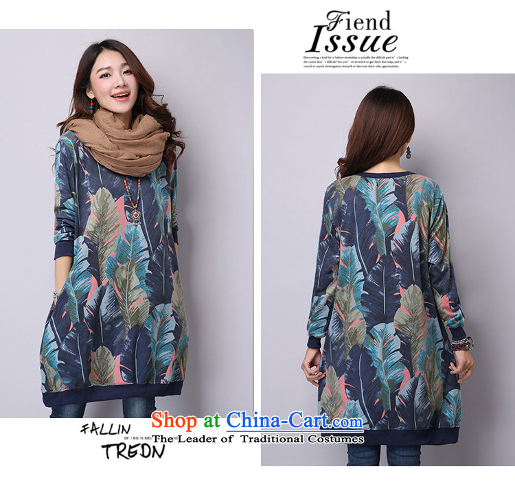 2015 Autumn and Winter Korea MEISUDI version of large numbers of ladies thick mm loose video thin plus lint-free in warm Thick Long sweater t-shirt dresses green M picture, prices, brand platters! The elections are supplied in the national character of distribution, so action, buy now enjoy more preferential! As soon as possible.