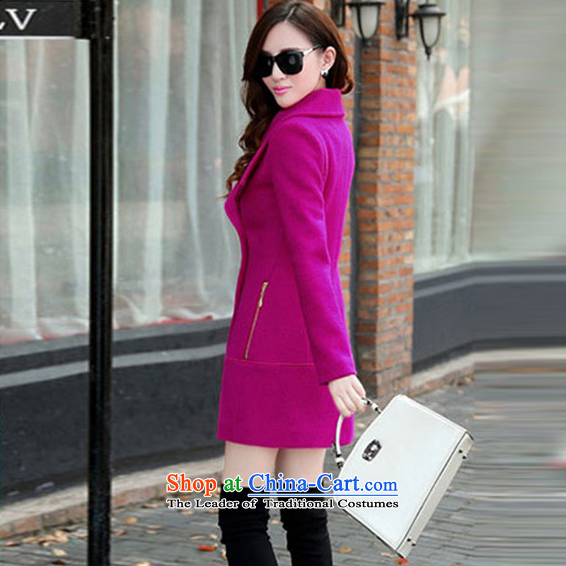 158 The following cabana 2015 autumn and winter new Korean thick cotton wool? jacket folder in long coats of Sau San han bum lapel of red , L 158 Yun bungalows (Li Yun house , , , shopping on the Internet