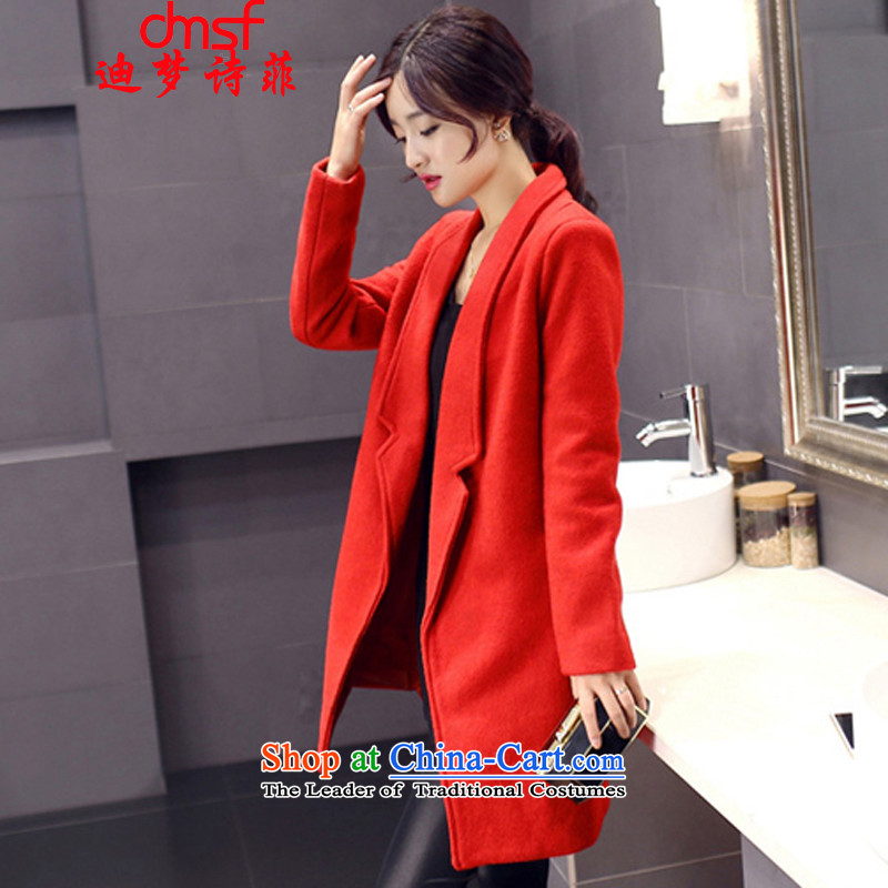 The achievement of poetry, 2015 autumn and winter New Women Korean windbreaker suits for long jacket coat female gross? RED M Dream Deere (dmsf poem) , , , shopping on the Internet