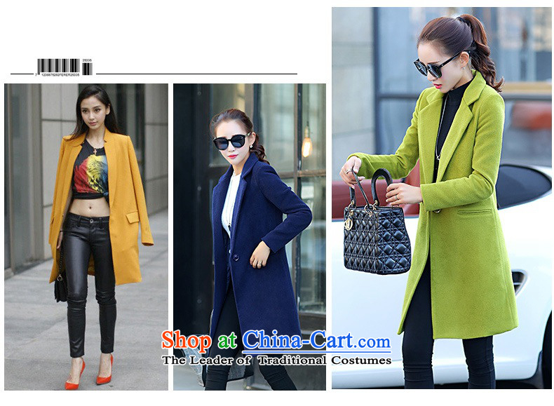 Cioni 2015 winter on new Korean girl in gross? jacket long solid color graphics thin Connie sub-Sau San coats female han bum navy M picture, prices, brand platters! The elections are supplied in the national character of distribution, so action, buy now enjoy more preferential! As soon as possible.