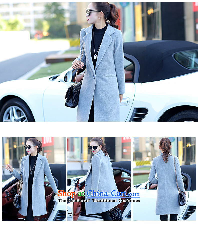 Cioni 2015 winter on new Korean girl in gross? jacket long solid color graphics thin Connie sub-Sau San coats female han bum navy M picture, prices, brand platters! The elections are supplied in the national character of distribution, so action, buy now enjoy more preferential! As soon as possible.