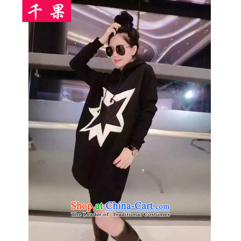 The results of the 2015 autumn and winter new to increase women's code thick MM loose video in thin long thick large cap kit and sweater jacket version 5783 Black 5XL175-215 around 922.747, thousands of fruit (QIANGUO shopping on the Internet has been pre