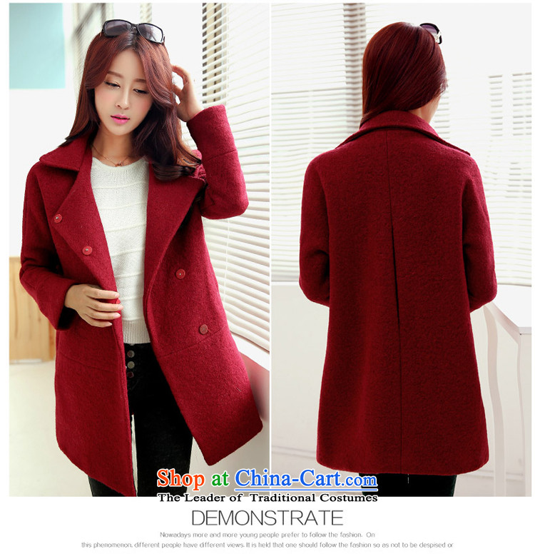 The Korean version of the stylish pure color, wine red cloak gross? S picture, prices, brand platters! The elections are supplied in the national character of distribution, so action, buy now enjoy more preferential! As soon as possible.