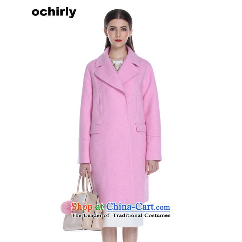 When the Euro 2015 Power ochirly new female winter clothing in liberal lapel long hairs? overcoat 1154342930 pink Xs_155_80a_ 180