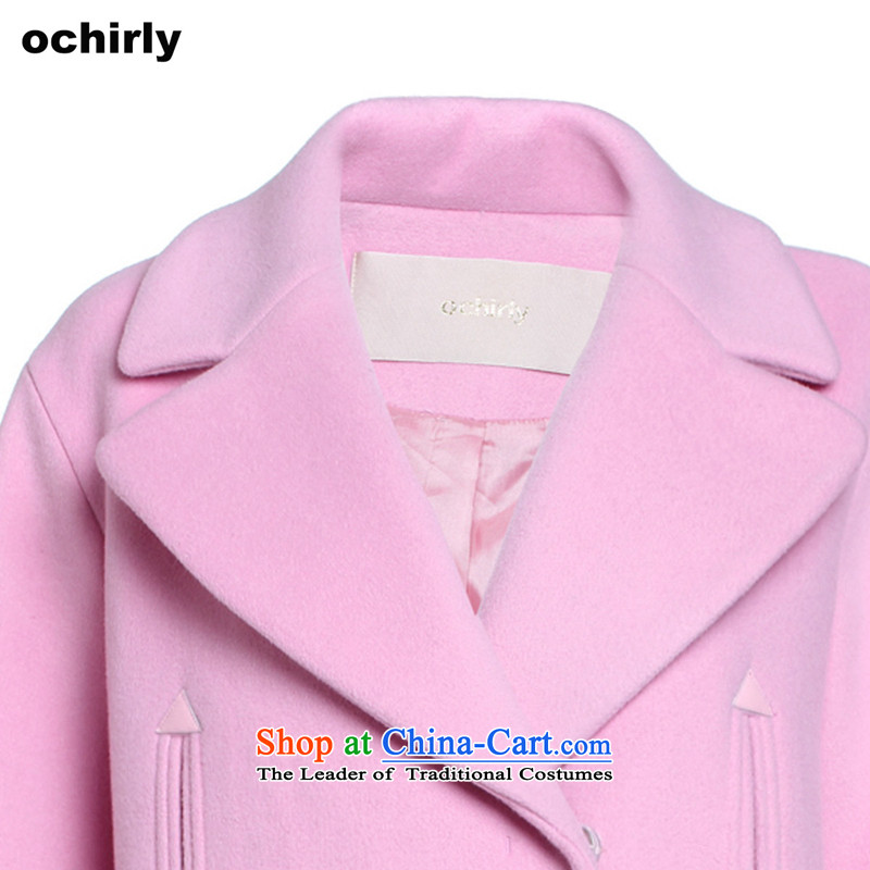 When the Euro 2015 Power ochirly new female winter clothing in liberal lapel long hairs? overcoat 1154342930 XS(155/80A), 180 Europe, Pink (ochirly) , , , shopping on the Internet