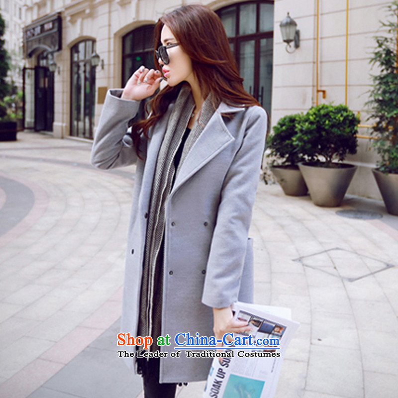 Pure color minimalist temperament gross? coats of gray XL, so (XINYARAN) , , , shopping on the Internet