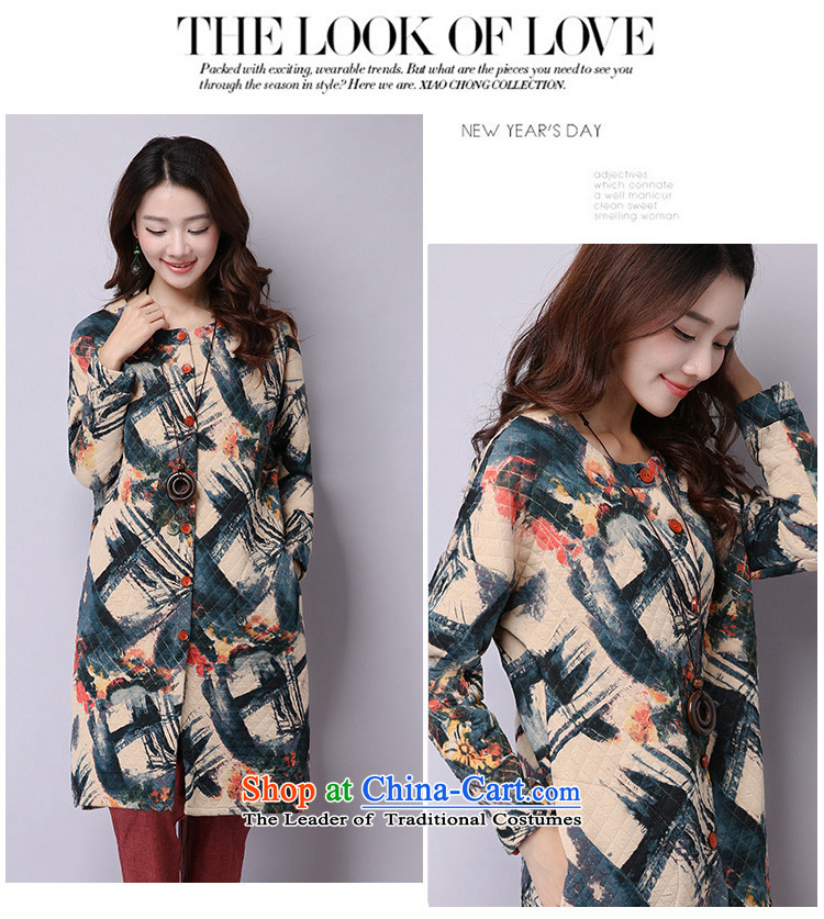 2015 Autumn and Winter Korea MEISUDI version of large numbers of ladies in thick cotton folder stamp long literary loose video thin coat with a light purple XXL picture, prices, brand platters! The elections are supplied in the national character of distribution, so action, buy now enjoy more preferential! As soon as possible.