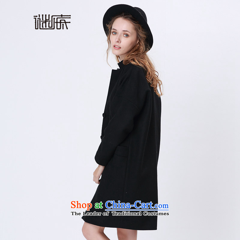 Mystery of the 2015 Winter new products to the British retro-wide large wool coat in gross? Long 5DDD0821 (H09) black M Mystery Shopping on the Internet has been pressed.