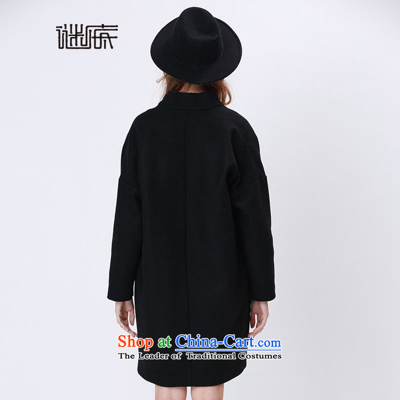Mystery of the 2015 Winter new products to the British retro-wide large wool coat in gross? Long 5DDD0821 (H09) black M Mystery Shopping on the Internet has been pressed.