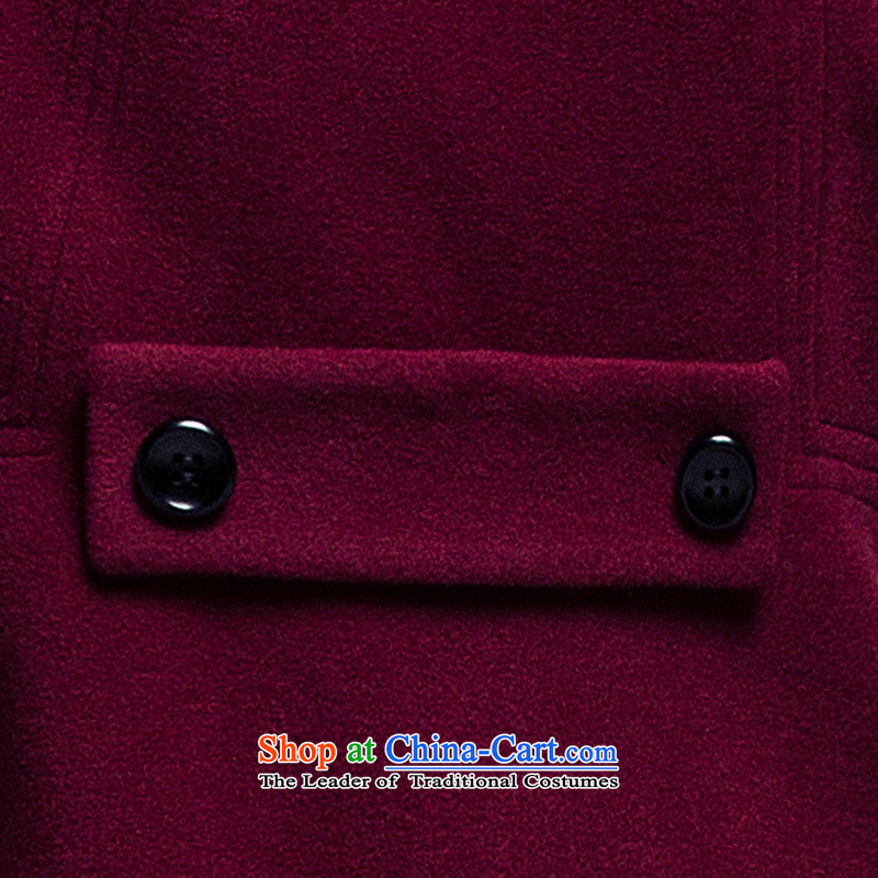 The poem Lin 2015 LUXLEAD winter clothing new products long-sleeved collar double-type A Long Foutune of wine red cloak? , Ms Elsie XL, rim (LUXLEAD) , , , shopping on the Internet