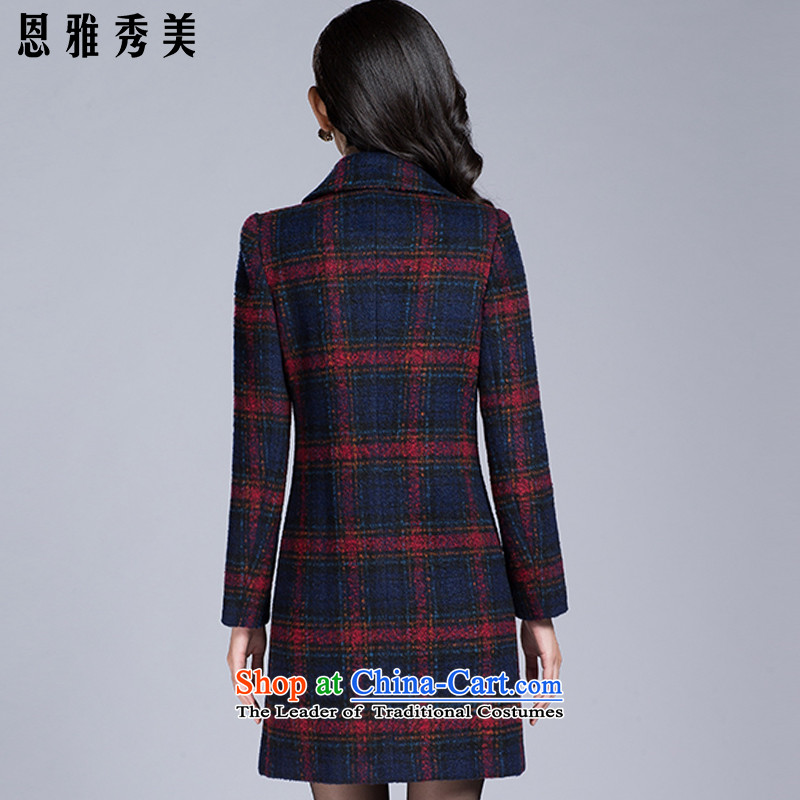 Eun-Ya Xiu 2015 autumn and winter new stylish elegance in women's long jacket, latticed long-sleeved gross 1112# coats of? red XL, Updfarmy Chief Su-mi , , , shopping on the Internet