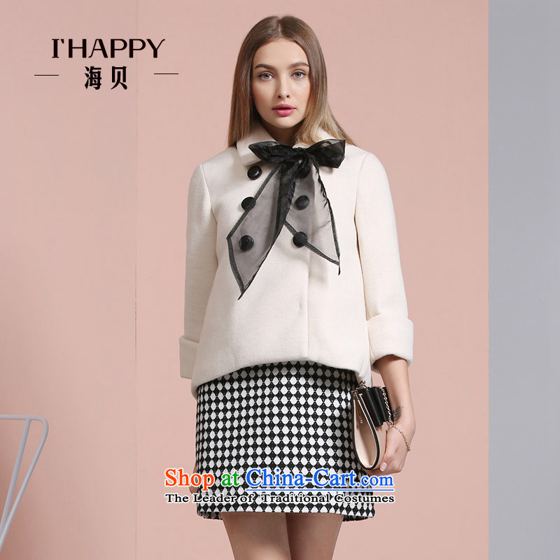 Seashell  2015 winter new double-lovely temperament bow tie a doll for coats of Gold Coat? XS