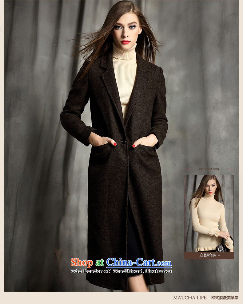 Matcha life wool coat women 2015 gross? the new Europe and the long winter, Sau San solid color jacket? coffee M Gross pre-sale 11 days) Picture, prices, brand platters! The elections are supplied in the national character of distribution, so action, buy now enjoy more preferential! As soon as possible.