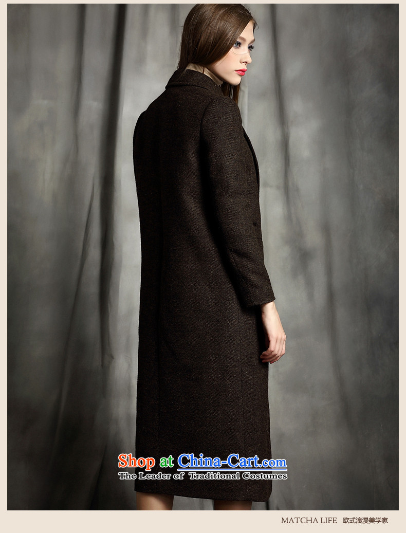 Matcha life wool coat women 2015 gross? the new Europe and the long winter, Sau San solid color jacket? coffee M Gross pre-sale 11 days) Picture, prices, brand platters! The elections are supplied in the national character of distribution, so action, buy now enjoy more preferential! As soon as possible.