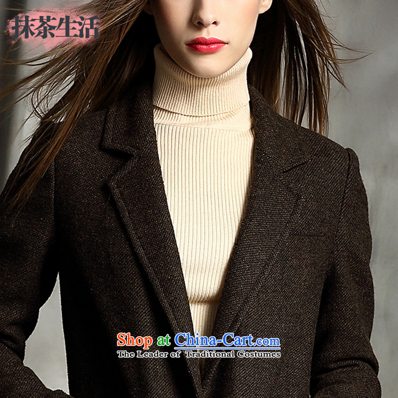 Matcha life wool coat women 2015 gross? the new Europe and the long winter, Sau San solid color jacket? coffee M Gross pre-sale 11 days) Matcha Life (matcha&life) , , , shopping on the Internet
