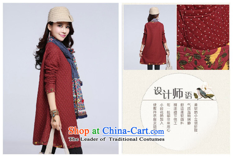 Mr ring bites 2015 autumn and winter new Korean version of large long-sleeved blouses and code in thick long skirt 1269 wine red XXL picture, prices, brand platters! The elections are supplied in the national character of distribution, so action, buy now enjoy more preferential! As soon as possible.