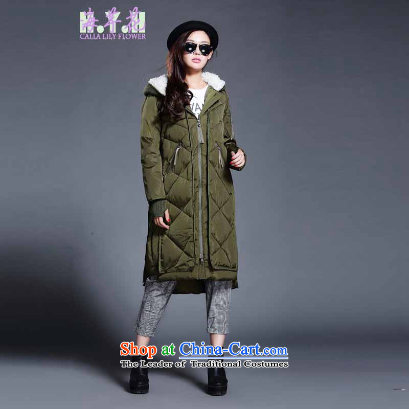 The sea route take the Korean version of a loose diamond pressure, long winter thick warm larger  boundary army greenL