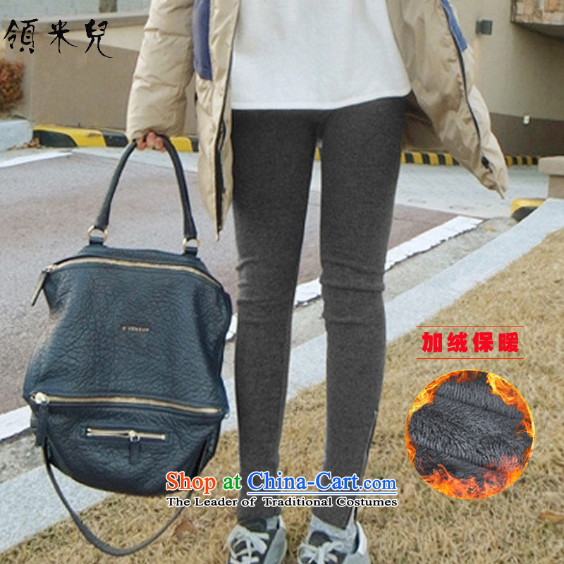 For M-?Large 2015 Fall_Winter Collections for women to new stylish xl graphics plus thin-Sau San forming the trousers Y1162 GRAY?XL