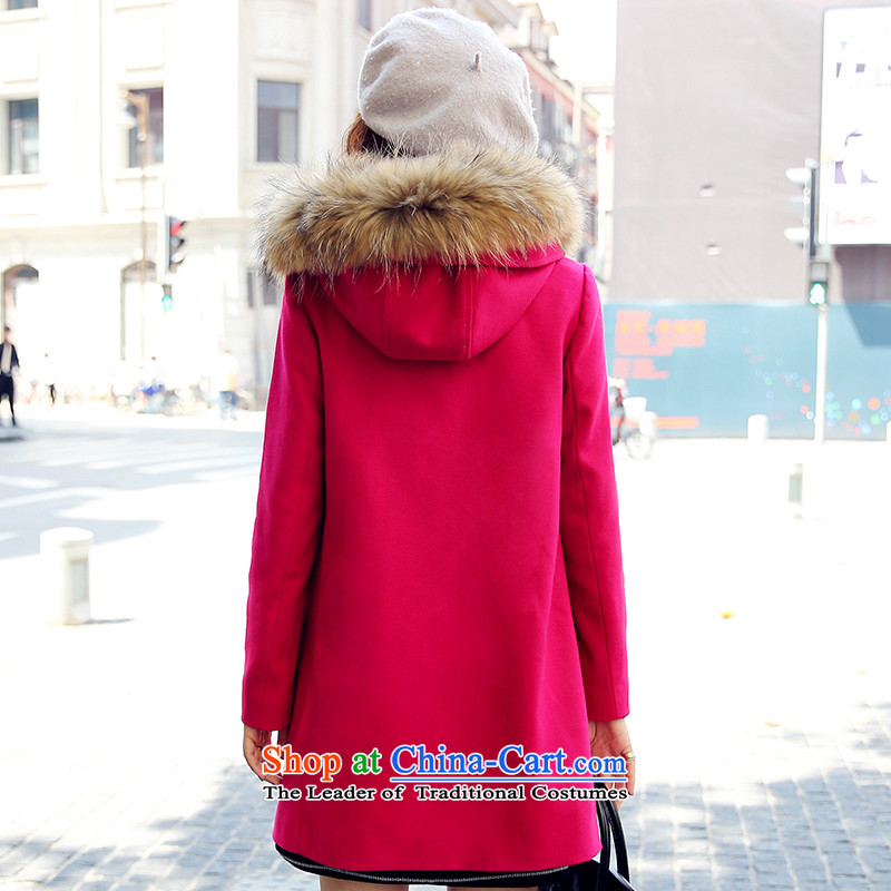 The Paradise 2015 winter clothing new Korean modern long-sleeved Nuclear Sub for coats jacket is gross female in the red , L, awakening Paradise Shopping on the Internet has been pressed.