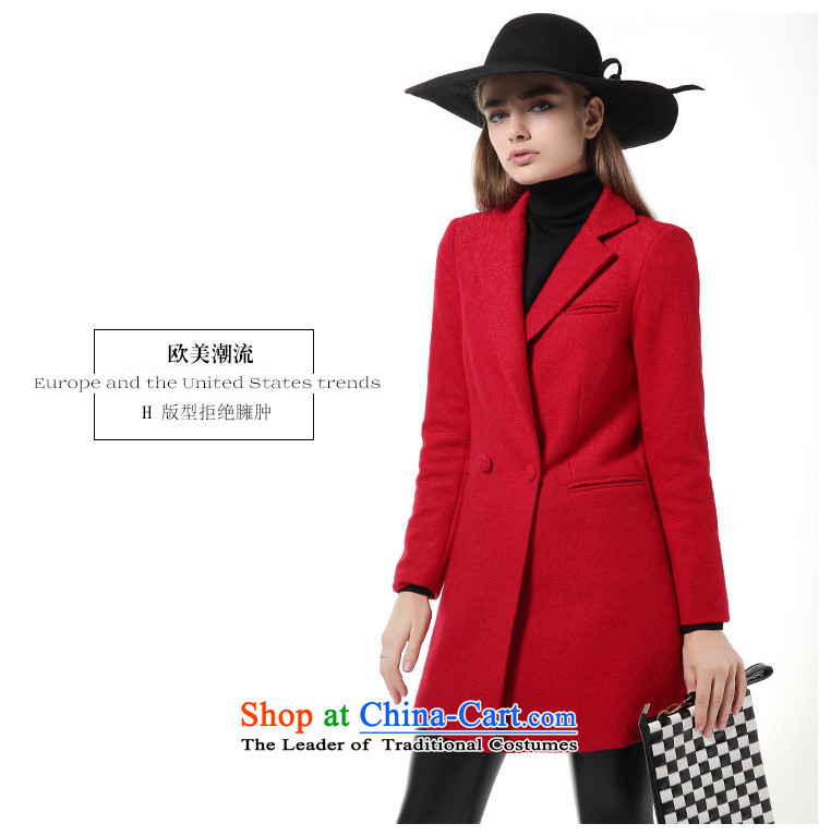 Hundreds of land silk woven 2015 autumn and winter new women's temperament wool long coats that? a jacket BL801203 Sau San big red - the cotton, L photo, prices, brand platters! The elections are supplied in the national character of distribution, so action, buy now enjoy more preferential! As soon as possible.