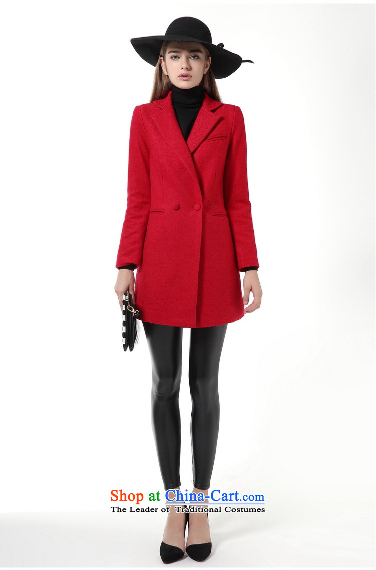 Hundreds of land silk woven 2015 autumn and winter new women's temperament wool long coats that? a jacket BL801203 Sau San big red - the cotton, L photo, prices, brand platters! The elections are supplied in the national character of distribution, so action, buy now enjoy more preferential! As soon as possible.